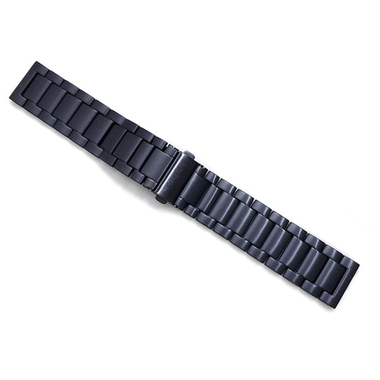 22mm Titanium Alloy Metal Watch Band 3 Beads Flat Buckle Strap for Samsung Galaxy Watch3 45mm / Suunto 9 Peak / Haylou RT RS3 / Realme Watch S - Black