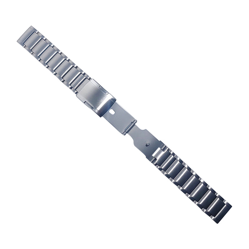 22mm Titanium Watch Strap 3 Beads Wristband with Folding Metal Clasp Classic Buckle for Samsung Galaxy Watch3 45mm / Gear S3 Frontier / Suunto 9 Peak / Haylou RT RS3 - Silver