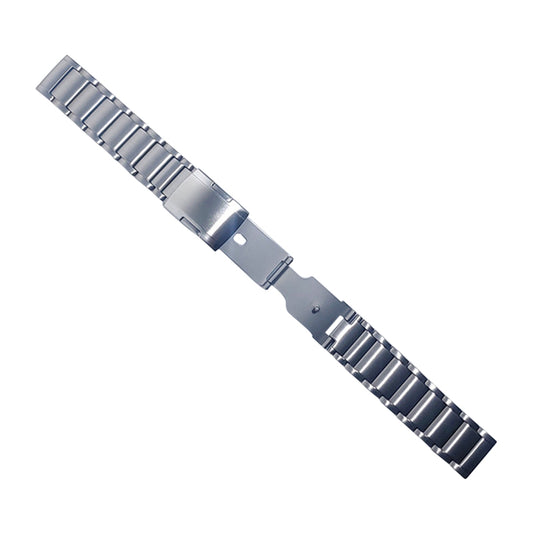 22mm Titanium Watch Strap 3 Beads Wristband with Folding Metal Clasp Classic Buckle for Samsung Galaxy Watch3 45mm / Gear S3 Frontier / Suunto 9 Peak / Haylou RT RS3 - Silver