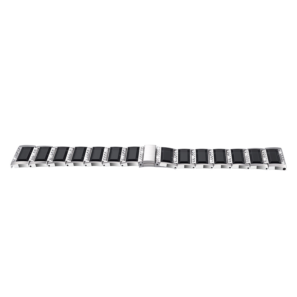 Rhinestone Synthetic Jade Decor Watch Band Stainless Steel Wrist Strap for Apple Watch Series 8 41mm / Series 7 41mm / Watch Series 6 / SE / SE(2022) / 5 / 4 40mm / Watch Series 3 / 2 / 1 38mm - Silver / Black