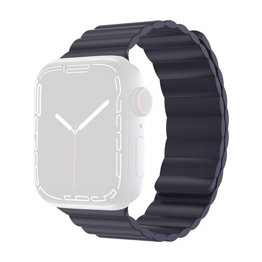 MUTURAL Modi Series Sweatproof Silicone Watch Band Adjustable Magnetic Wrist Strap for Apple Watch Series 8 41mm / Series 7 41mm / 6 / 5 / 4 / SE / SE(2022) 40mm / 3 / 2 / 1 38mm - Midnight Blue
