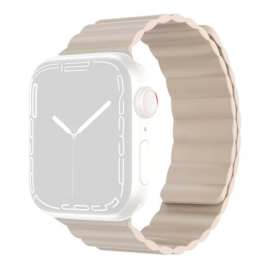 MUTURAL Modi Series Sweatproof Silicone Watch Band Adjustable Magnetic Wrist Strap for Apple Watch Series 8 41mm / Series 7 41mm / 6 / 5 / 4 / SE / SE(2022) 40mm / 3 / 2 / 1 38mm - Starlight
