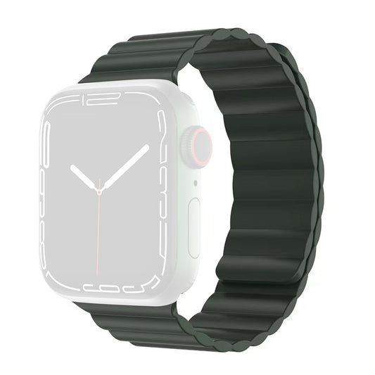 MUTURAL Modi Series Sweatproof Silicone Watch Band Adjustable Magnetic Wrist Strap for Apple Watch Series 8 41mm / Series 7 41mm / 6 / 5 / 4 / SE / SE(2022) 40mm / 3 / 2 / 1 38mm - Green