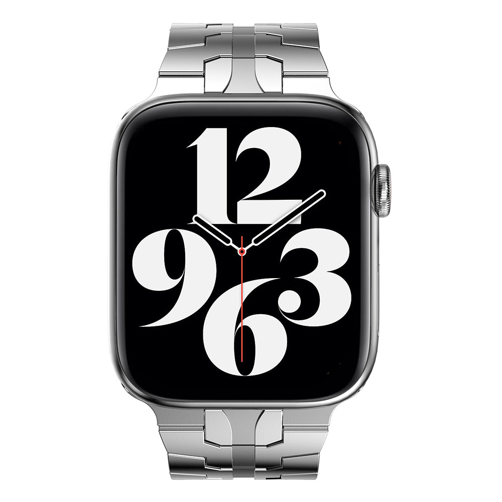 Smart Watch Stainless Steel Strap Metal Watchband for Apple Watch Ultra 49mm / Series 8 45mm / 7 45mm / Watch Series 6 / SE 44mm / SE (2022) 44mm / 5 / 4 44mm / Watch Series 3 / 2 / 1 42mm - Silver