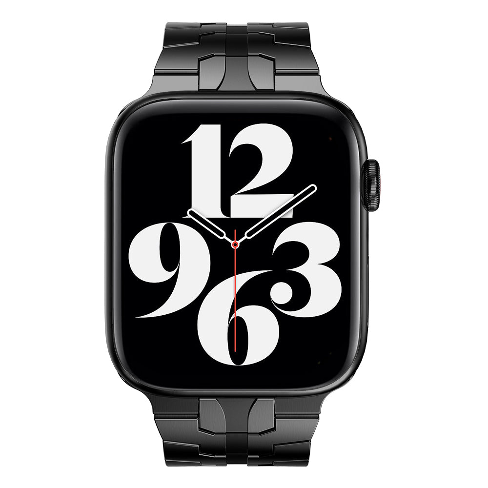 Adjustable Stainless Steel Strap Metal Watchband for Apple Watch Ultra 49mm / Series 8 45mm / 7 45mm / Watch Series 6 / SE 44mm / SE (2022) 44mm / 5 / 4 44mm / Watch Series 3 / 2 / 1 42mm - Black