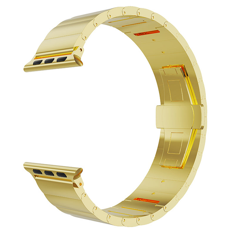 Metal Watch Strap Smart Watch Band Replacement for Apple Watch Series 8 41mm / Series 7 41mm / Watch Series 6 / 5 / 4 / SE / SE(2022) 40mm / Watch Series 1 / 2 / 3 38mm - Gold