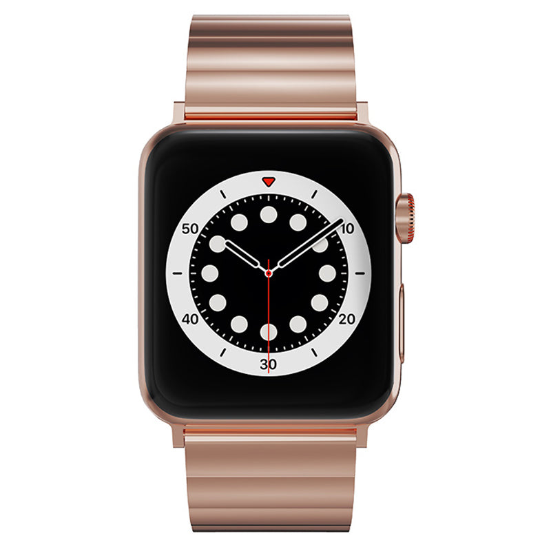 Smart Watch Band Metal Watch Strap Replacement for Apple Watch Ultra 49mm / Series 8 45mm / 7 45mm / Watch Series 6 / 5 / 4 / SE 44mm / SE (2022) 44mm / Watch Series 1 / 2 / 3 42mm - Rose Gold