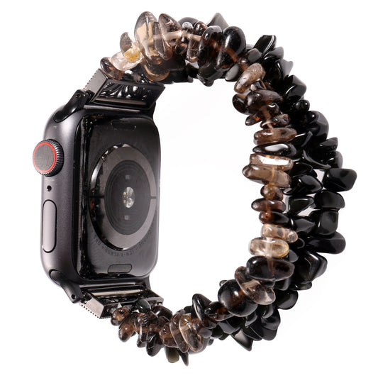 Natural Stones Watch Strap Replacement Wrist Band Bracelet for Apple Watch Series 8 41mm / Series 7 41mm / SE / SE(2022) / Series 6 / 5 / 4 40mm / Series 3 / 2 / 1 38mm - Black