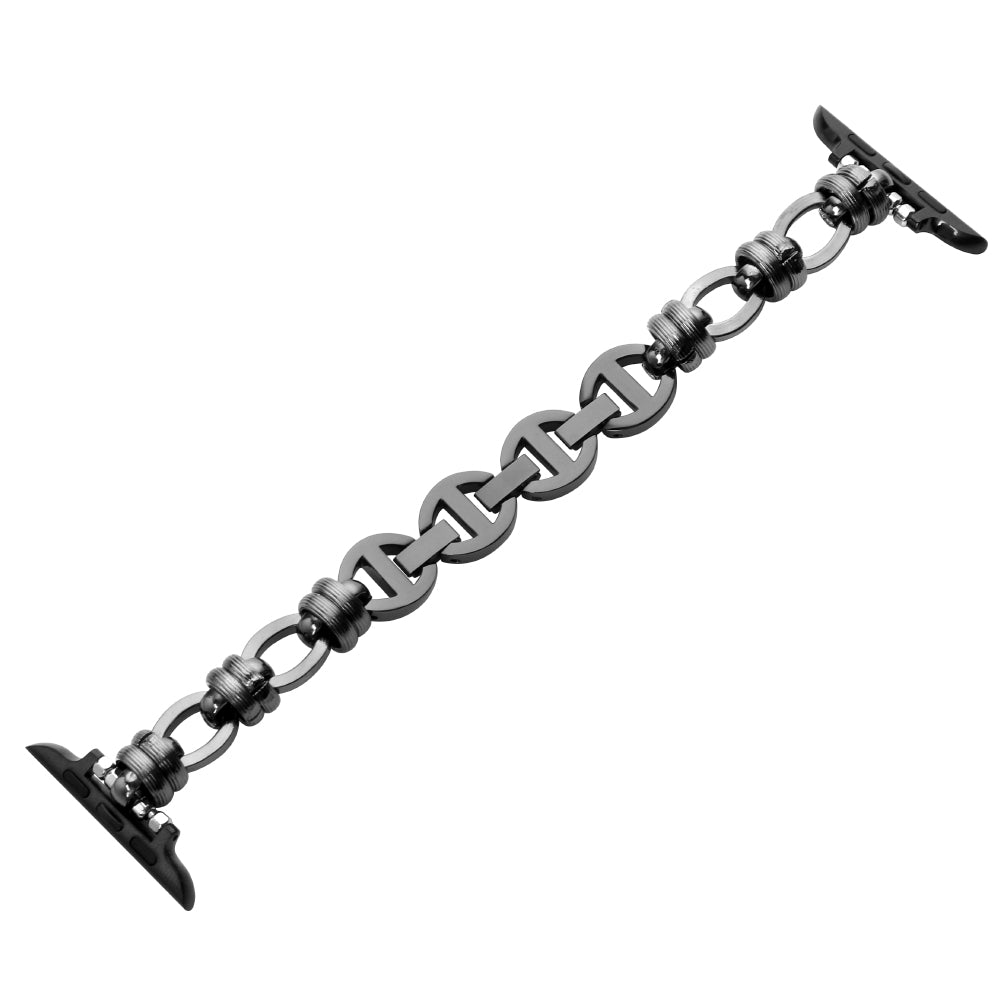 Punk Style Watch Strap Stainless Steel Wrist Band Replacement for Apple Watch Ultra 49mm / Series 8 45mm / 7 45mm / SE 44mm / SE (2022) 44mm / Series 6 / 5 / 4 44mm / Series 3 / 2 / 1 42mm - Black