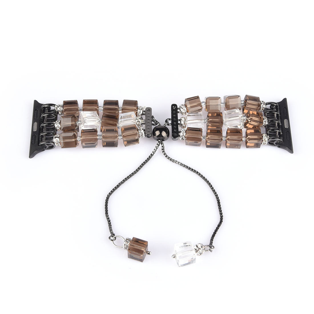 Faux Crystal Blocks Watch Band Wrist Strap for Apple Watch Ultra 49mm / Series 8 45mm / 7 45mm / SE 44mm / SE (2022) 44mm / Series 6 / 5 / 4 44mm / Series 3 / 2 / 1 42mm - Grey