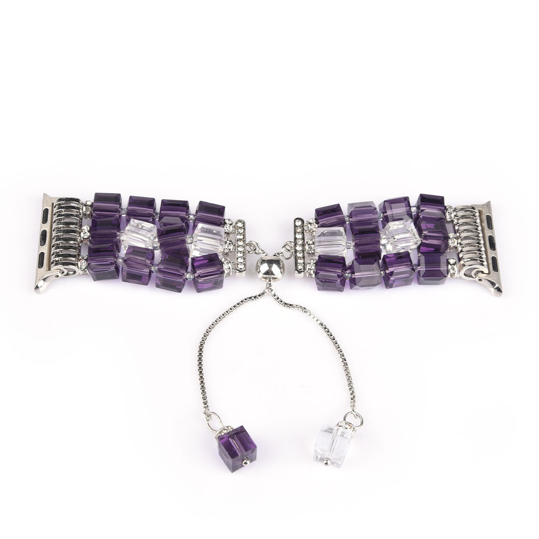Faux Crystal Blocks Watch Band Wrist Strap for Apple Watch Ultra 49mm / Series 8 45mm / 7 45mm / SE 44mm / SE (2022) 44mm / Series 6 / 5 / 4 44mm / Series 3 / 2 / 1 42mm - Purple