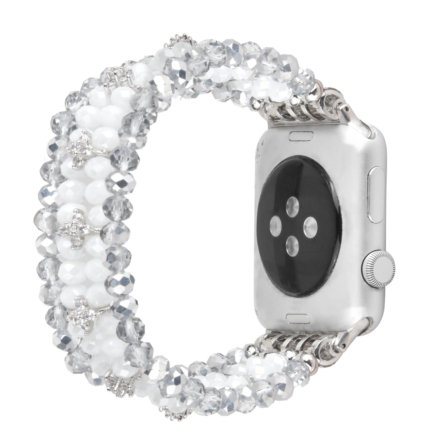 Crystal Pearls Bracelet Exquisite Stylish Watch Band for Apple Watch Series 8 41mm / Series 7 41mm / SE / SE(2022) / Series 6 / 5 / 4 40mm / Series 3 / 2 / 1 38mm - Crystal White