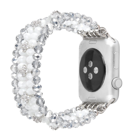 Crystal Pearls Bracelet Exquisite Stylish Watch Band for Apple Watch Series 8 41mm / Series 7 41mm / SE / SE(2022) / Series 6 / 5 / 4 40mm / Series 3 / 2 / 1 38mm - Crystal White