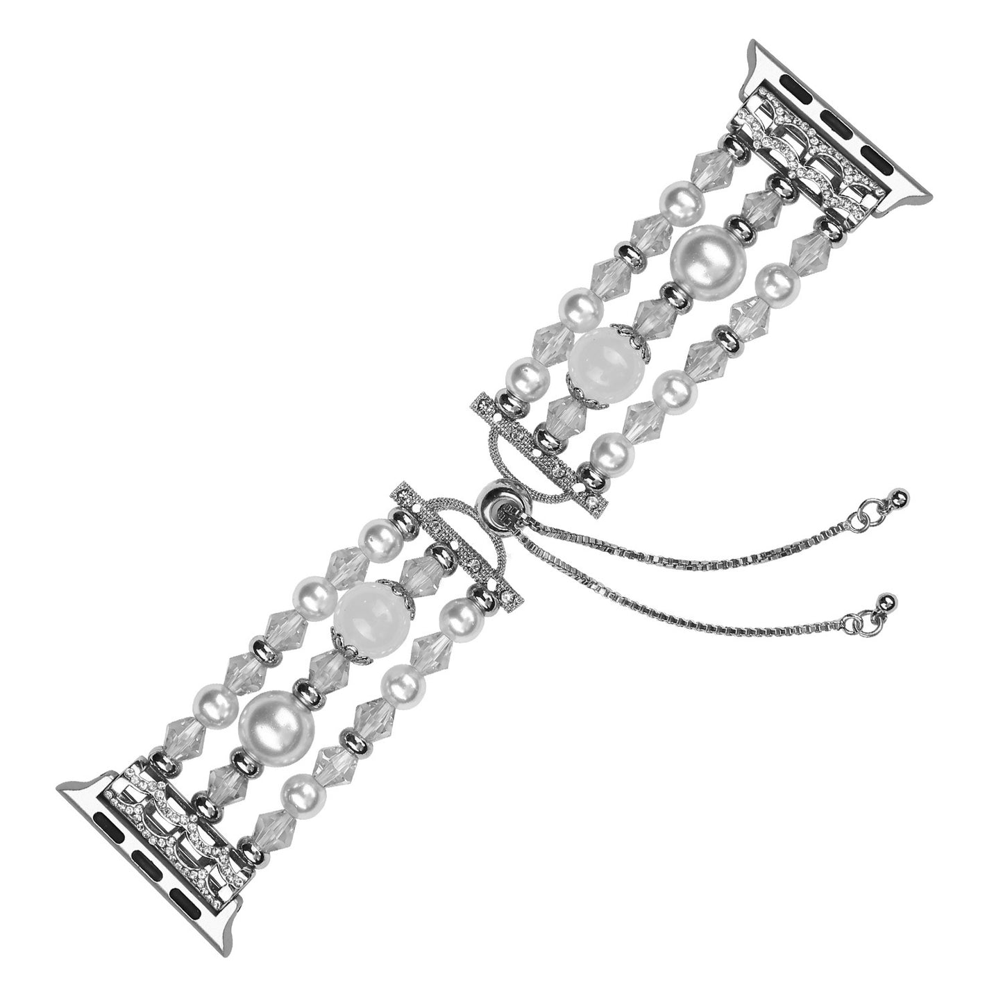 Stylish Agate Pearl Watch Strap Replacement Band for Apple Watch Series 8 41mm / Series 7 41mm / Apple Watch Series 1 / 2 / 3 38mm / Apple Watch Series SE / SE(2022) / 6 / 5 / 4 40mm - Agate / White
