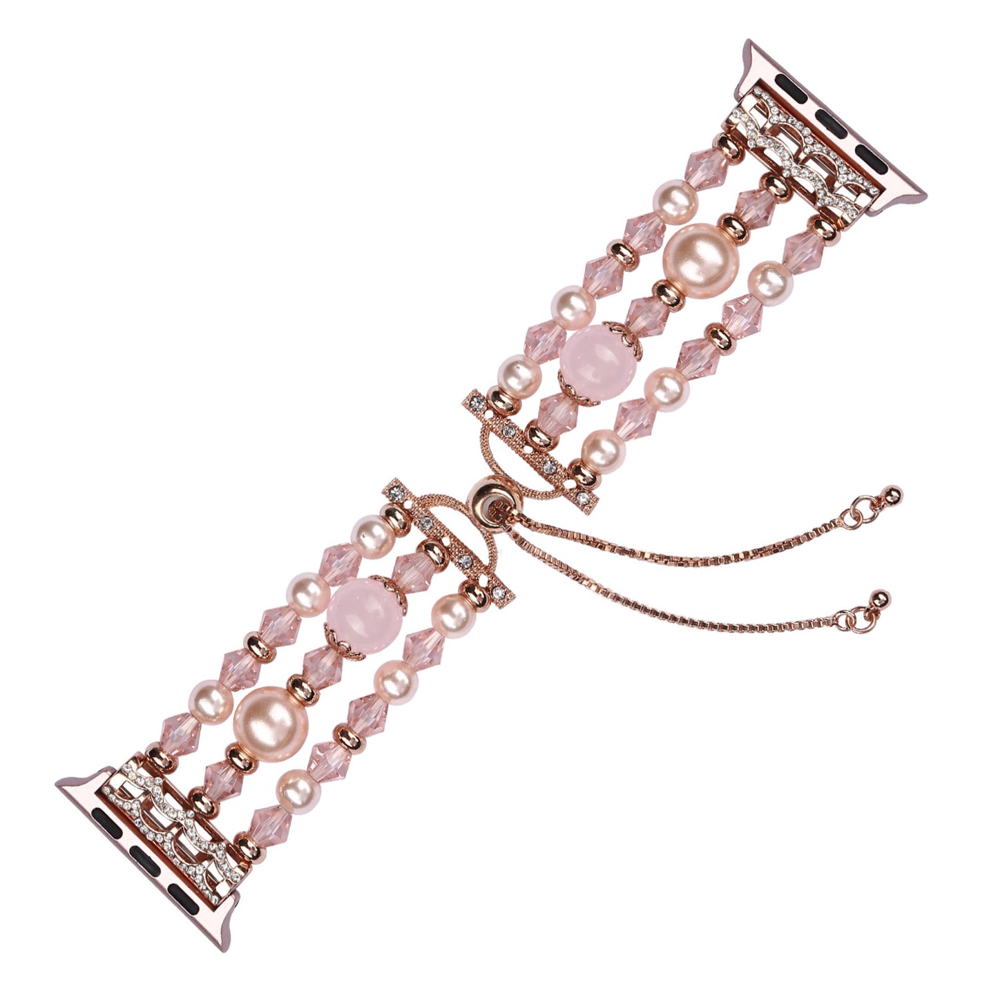 Stylish Agate Pearl Watch Strap Replacement Band for Apple Watch Series 8 41mm / Series 7 41mm / Apple Watch Series 1 / 2 / 3 38mm / Apple Watch Series SE / SE(2022) / 6 / 5 / 4 40mm - Agate / Pink