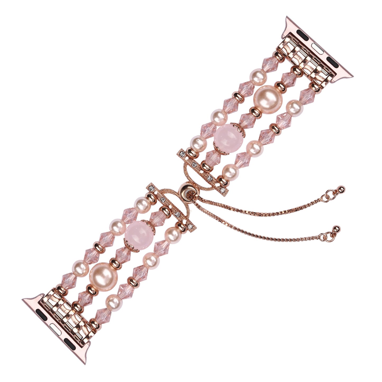 Stylish Agate Pearl Watch Strap Replacement Band for Apple Watch Series 8 41mm / Series 7 41mm / Apple Watch Series 1 / 2 / 3 38mm / Apple Watch Series SE / SE(2022) / 6 / 5 / 4 40mm - Agate / Pink
