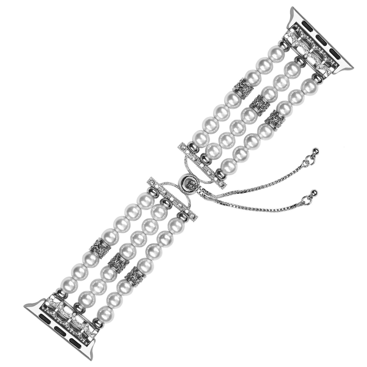 Fashionable Agate Pearl Smart Bracelet Smart Watch Strap for Apple Watch Ultra 49mm / Series 8 45mm / 7 45mm / Apple Watch Series 1 / 2 / 3 42mm / SE 44mm / SE (2022) 44mm / 6 / 5 / 4 44mm - Pearl / White