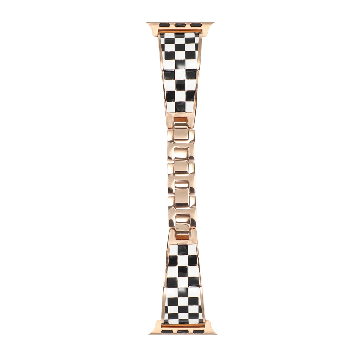 for Apple Watch Series 1 / 2 / 3 42mm / SE / Series 4 / 5 / 6 44mm / Series 7 45mm / Series 8 45mm Chain Style Bracelet Stainless Steel Watchband Watch Strap - Black White Grid