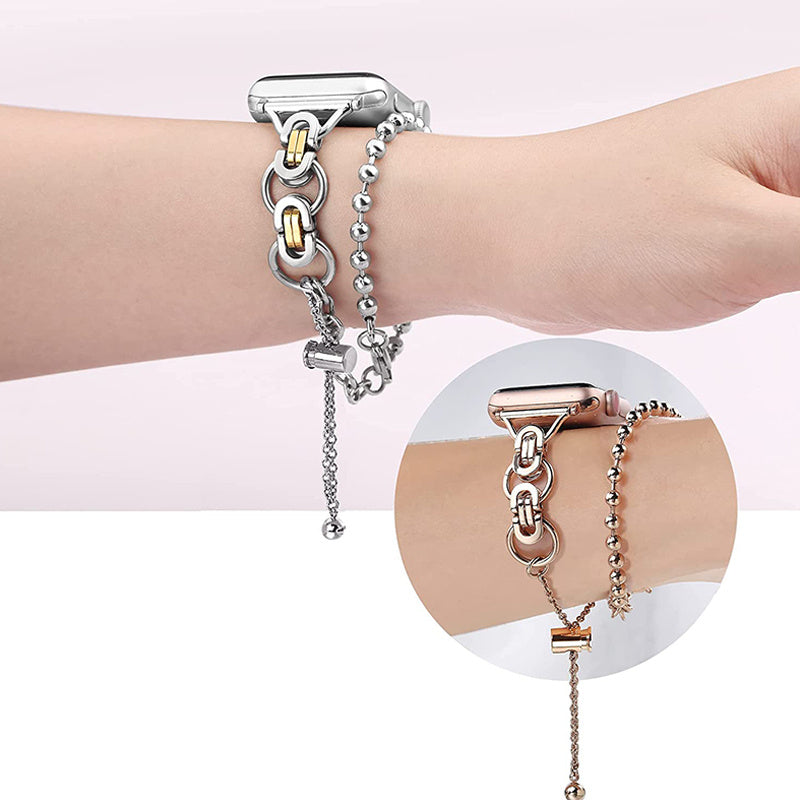 for Apple Watch Series 8 41mm / Series 7 41mm / SE / SE(2022) / SE / SE(2022)(2022) / Series 6 / 5 / 4 40mm / Series 3 / 2 / 1 38mm Watch Band Stainless Steel Bracelet Wristband Strap - Rose Gold