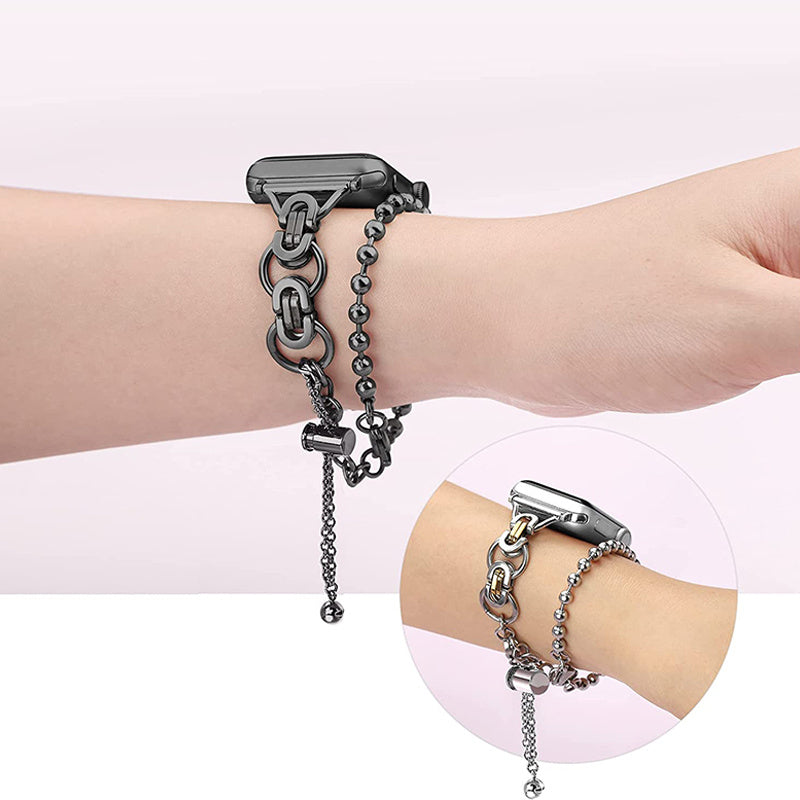 for Apple Watch Series 8 41mm / Series 7 41mm / SE / SE(2022) / SE / SE(2022)(2022) / Series 6 / 5 / 4 40mm / Series 3 / 2 / 1 38mm Watch Band Stainless Steel Bracelet Wristband Strap - Black