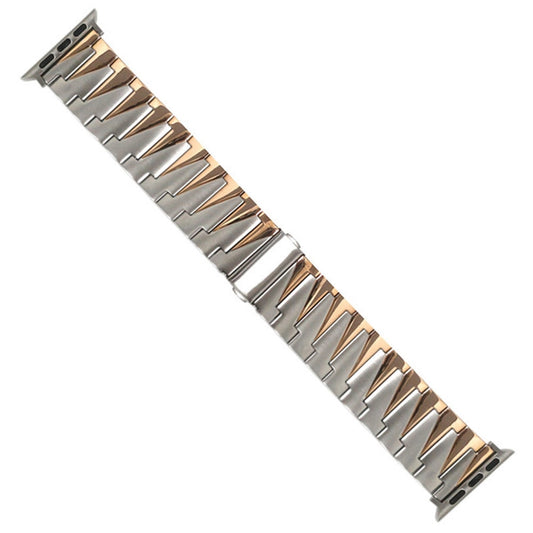 for Apple Watch Series 8 41mm / Series 7 41mm / Watch Series 6 / 5 / 4 / SE / SE(2022) 40mm / Watch Series 1 / 2 / 3 38mm Replacement Strap Stainless Steel Frosted Smartwatch Wrist Band - Silver / Rose Gold