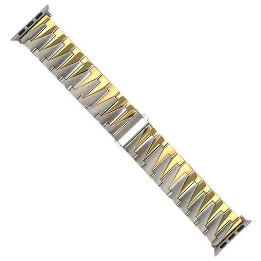 for Apple Watch Series 8 41mm / Series 7 41mm / Watch Series 6 / 5 / 4 / SE / SE(2022) 40mm / Watch Series 1 / 2 / 3 38mm Replacement Strap Stainless Steel Frosted Smartwatch Wrist Band - Silver / Gold