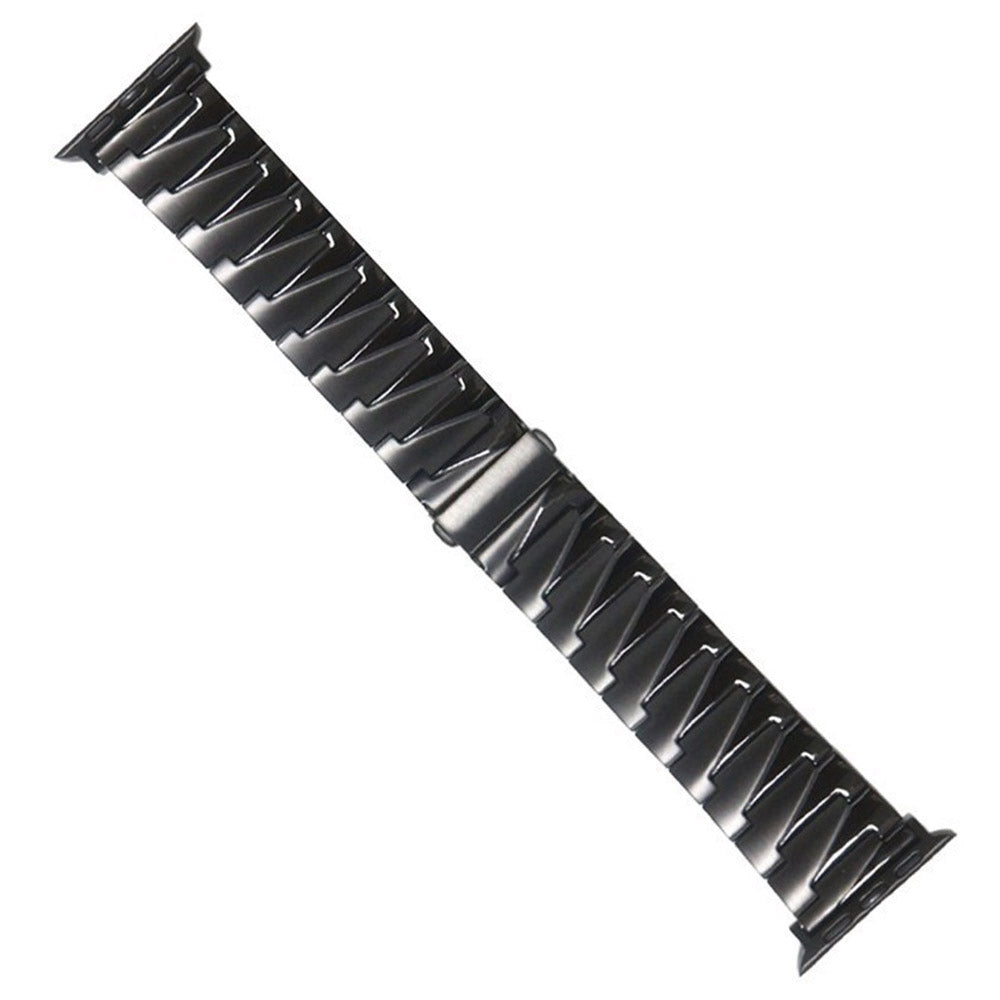 for Apple Watch Series 8 41mm / Series 7 41mm / Watch Series 6 / 5 / 4 / SE / SE(2022) 40mm / Watch Series 1 / 2 / 3 38mm Replacement Strap Stainless Steel Frosted Smartwatch Wrist Band - Black