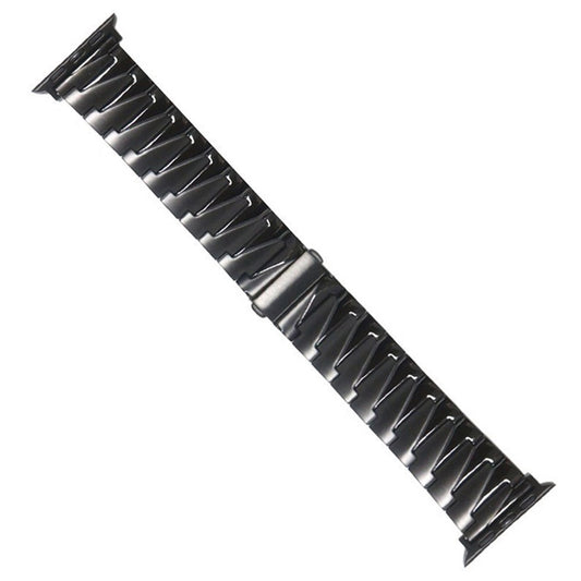 for Apple Watch Series 8 41mm / Series 7 41mm / Watch Series 6 / 5 / 4 / SE / SE(2022) 40mm / Watch Series 1 / 2 / 3 38mm Replacement Strap Stainless Steel Frosted Smartwatch Wrist Band - Black
