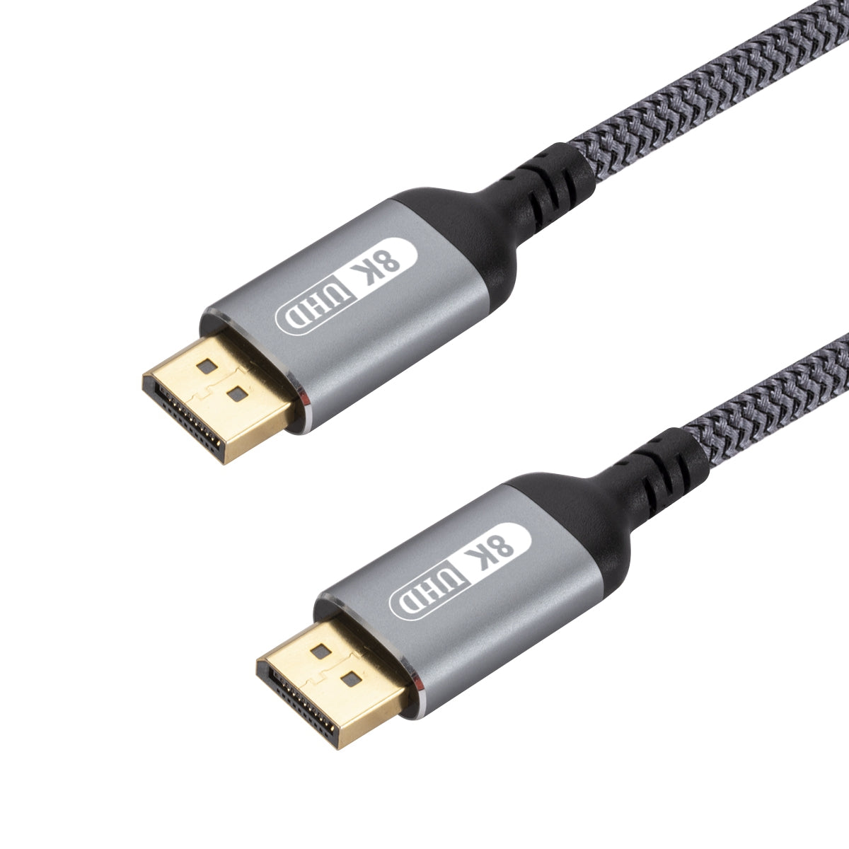 Uniqkart UHD DisplayPort Cable, 4m 8K DP to DP Cable Adapter Nylon Braided DisplayPort Cord Gold-Plated Connector DP Cable for Gaming Monitor Graphics Card