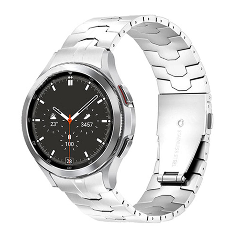 for Samsung Galaxy Watch6 40mm 44mm / Watch6 Classic 43mm 47mm / Watch 5 40mm 44mm / 5 Pro 45mm / Watch4 40mm 44mm Stainless Steel Wrist Strap Smart Watch Band - Silver