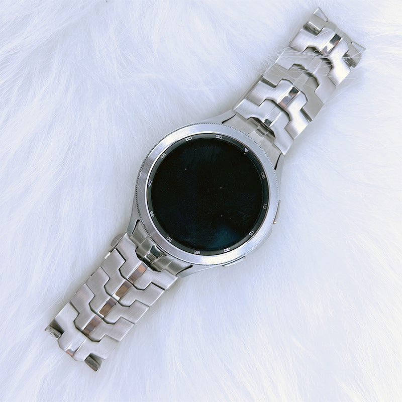 for Samsung Galaxy Watch6 40mm 44mm / Watch6 Classic 43mm 47mm / Watch 5 40mm 44mm / 5 Pro 45mm / Watch4 40mm 44mm Stainless Steel Wrist Strap Smart Watch Band - Silver