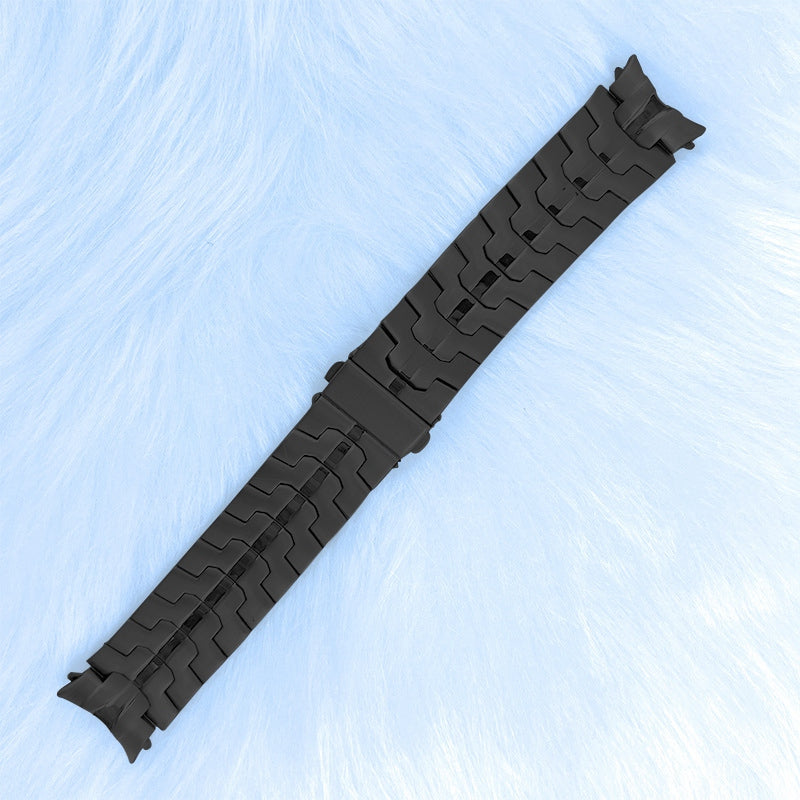 for Samsung Galaxy Watch6 40mm 44mm / Watch6 Classic 43mm 47mm / Watch 5 40mm 44mm / 5 Pro 45mm / Watch4 40mm 44mm Stainless Steel Wrist Strap Smart Watch Band - Black