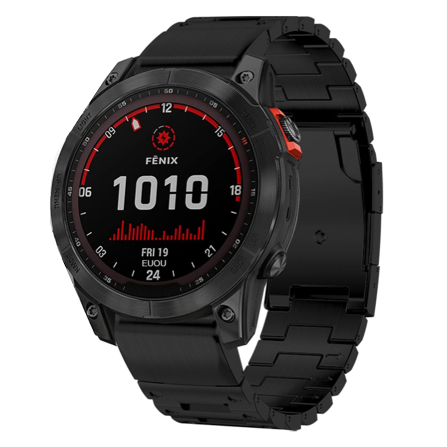 for Garmin Fenix 7X / 7X Solar / Enduro / Coros Vertix 2 Quick Release Watch Strap Stainless Steel Watch Band 26mm Replacement Strap with Folding Clasp - Black
