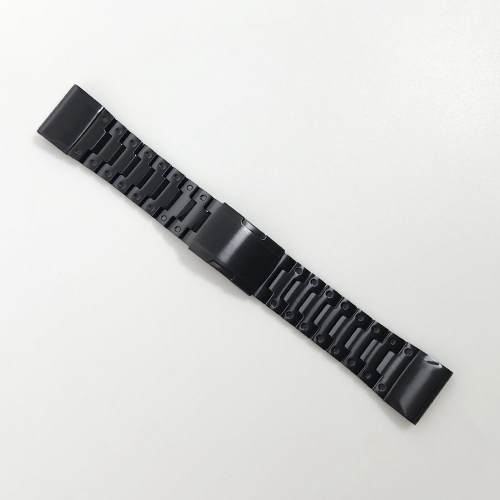 for Garmin Fenix 7X / 7X Solar / Enduro / Coros Vertix 2 Quick Release Watch Strap Stainless Steel Watch Band 26mm Replacement Strap with Folding Clasp - Black