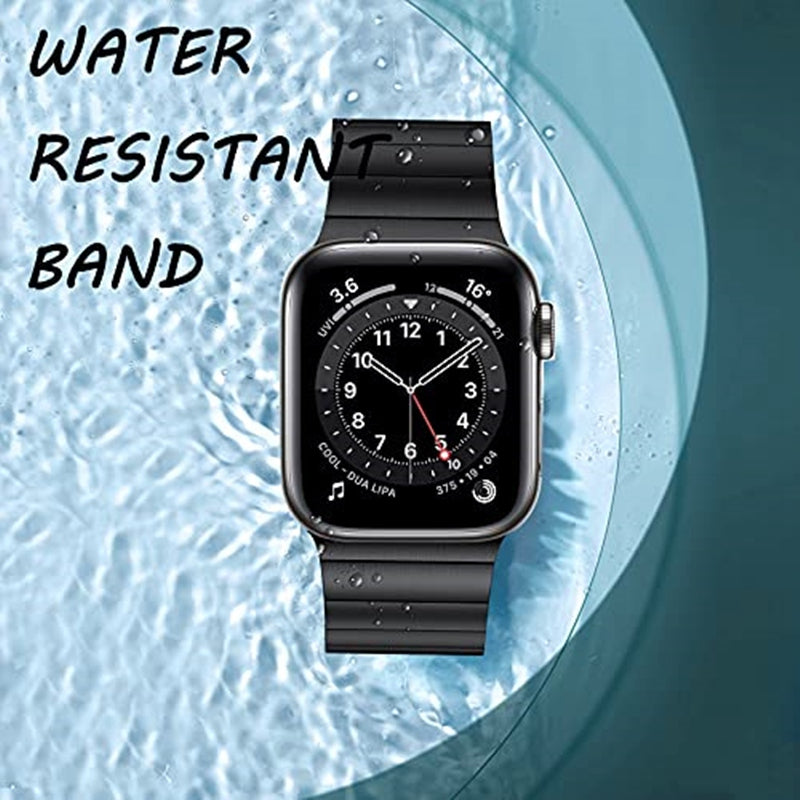 JLT For Apple Watch Ultra 49mm / Series 8 45mm / 7 45mm / SE 44mm / SE (2022) 44mm / Series 6 / 5 / 4 44mm / Series 3 / 2 / 1 42mm Stainless Steel Watch Strap Replacement Wrist Band with Buckle Design - Black
