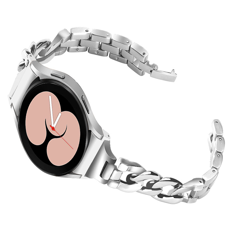 For Samsung Galaxy Watch4 Active 40mm / 44mm / Watch4 Classic 42mm / 46mm Stainless Steel Bracelet Splicing Smart Watch Strap Wrist Band - Silver