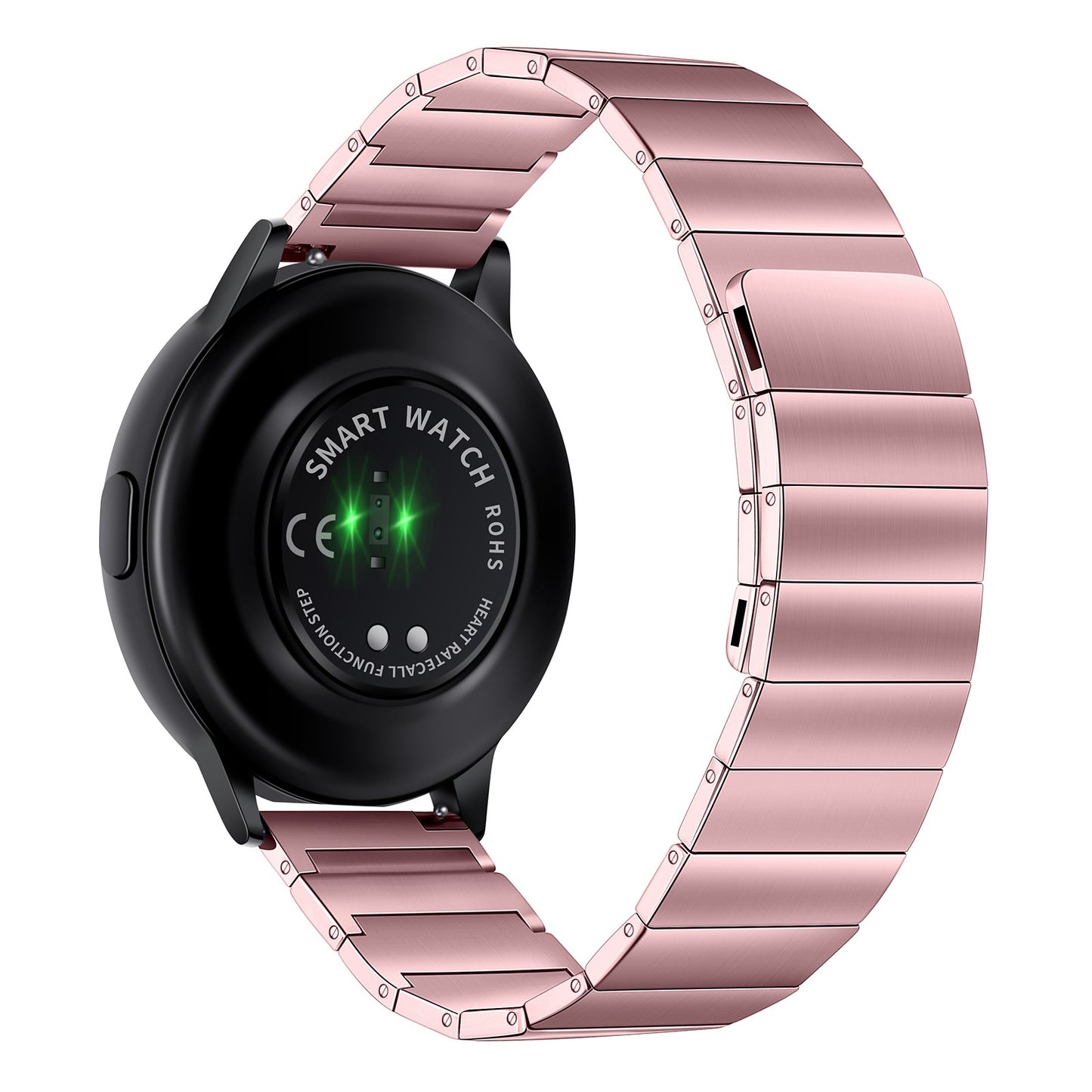 For Samsung Galaxy Watch 5 Pro / Amazfit Bip3 Pro, Universal Watch Band 20mm Magnetic Stainless Steel Quick Release Watch Strap - Pink