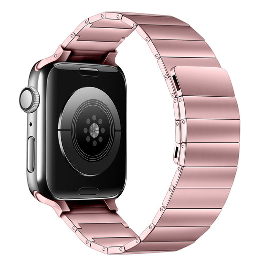 for Apple Watch Series 8 41mm / Series 7 41mm / Series 6 / 5 / 4 / SE / SE(2022) 40mm / Series 1 / 2 / 3 38mm, Quick Release Watch Band Magnetic Stainless Steel Replacement Watch Strap - Pink