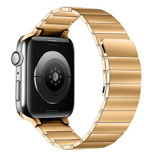 for Apple Watch Series 8 41mm / Series 7 41mm / Series 6 / 5 / 4 / SE / SE(2022) 40mm / Series 1 / 2 / 3 38mm, Quick Release Watch Band Magnetic Stainless Steel Replacement Watch Strap - Rose Gold