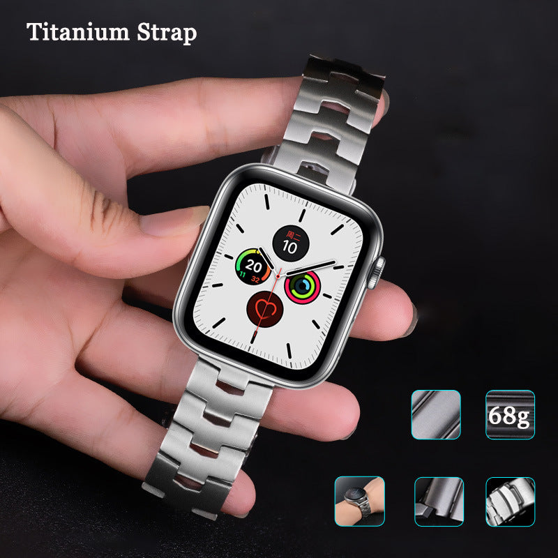 for Apple Watch Series 8 41mm / 7 41mm / Series / 4 / 5 / 6 / SE / SE(2022) 40mm / Series 3 / 2 / 1 38mm Titanium Steel Anti-scratch Smart Watch Band Wrist Strap - Silver