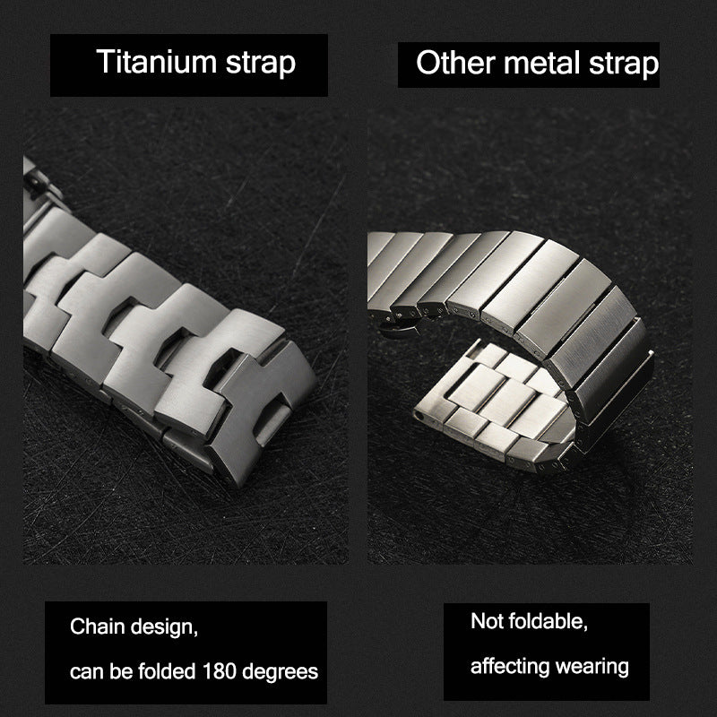 for Apple Watch Series 8 41mm / 7 41mm / Series / 4 / 5 / 6 / SE / SE(2022) 40mm / Series 3 / 2 / 1 38mm Titanium Steel Anti-scratch Smart Watch Band Wrist Strap - Black