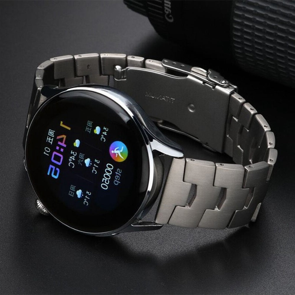 for Samsung Galaxy Watch3 45mm / Gear S3 Frontier / Gear S3 Classic / Huawei Watch GT3 Pro Titanium Steel Replacement Wrist Band 22mm Universal Watch Strap - Silver