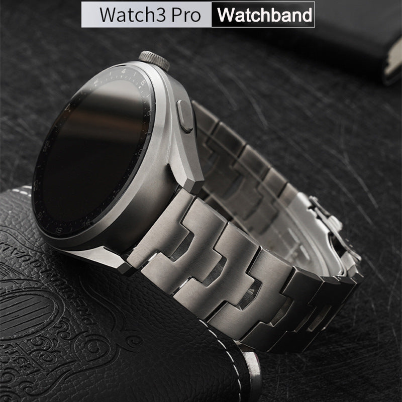 for Samsung Galaxy Watch3 45mm / Gear S3 Frontier / Gear S3 Classic / Huawei Watch GT3 Pro Titanium Steel Replacement Wrist Band 22mm Universal Watch Strap - Silver