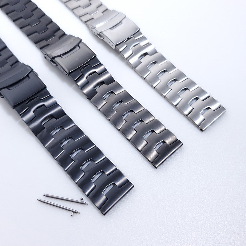 for Samsung Galaxy Watch3 45mm / Gear S3 Frontier / Gear S3 Classic / Huawei Watch GT3 Pro Titanium Steel Replacement Wrist Band 22mm Universal Watch Strap - Silver