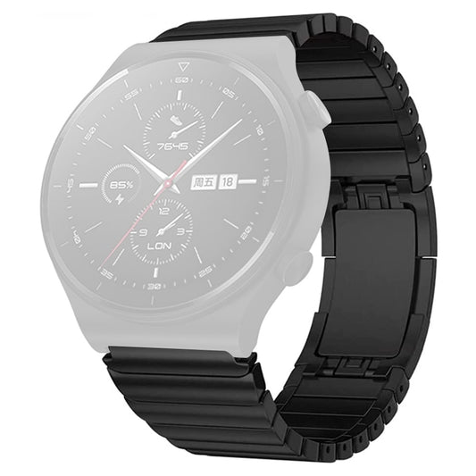 For Huawei Watch GT 2 46mm / Watch GT 3 Pro 46mm Titanium Steel 22mm Smart Watch Band Universal Quick Release Replacement Strap - Black
