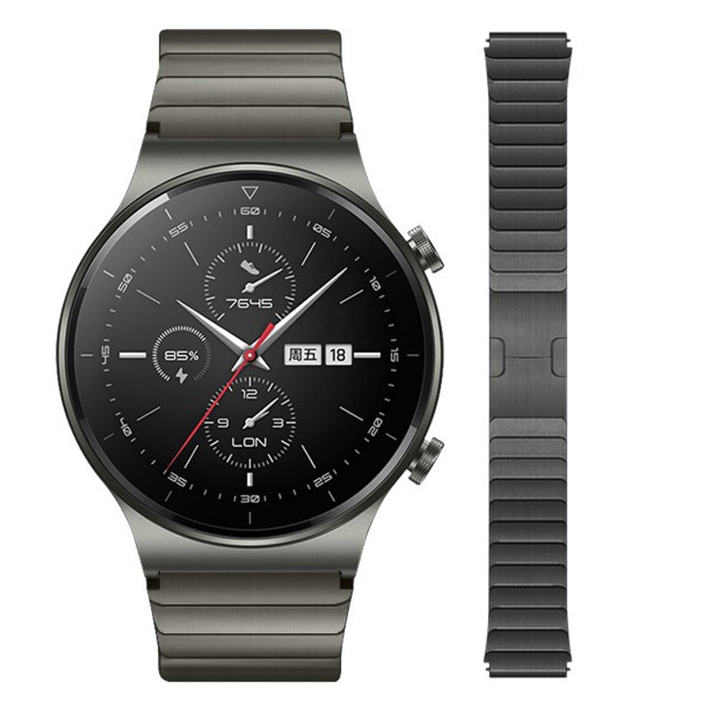 For Huawei Watch 3 / Watch GT 3 Pro 46mm / GT2 46mm Quick Release 22mm Universal Watch Strap Replacement Titanium Steel Wrist Band - Grey