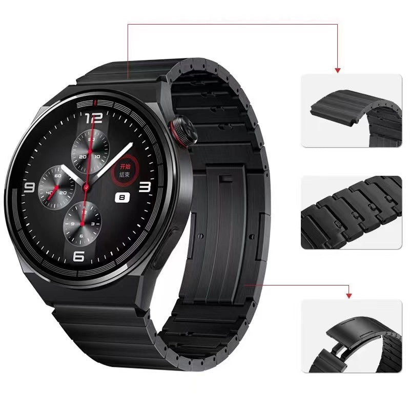For Huawei Watch 3 / Watch GT 3 Pro 46mm / GT2 46mm Quick Release 22mm Universal Watch Strap Replacement Titanium Steel Wrist Band - Grey