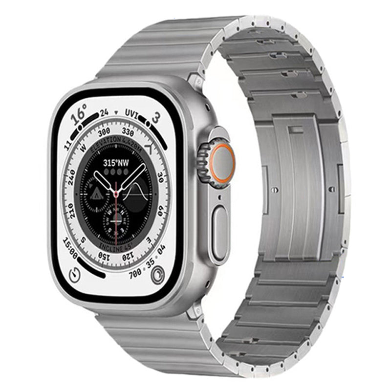 Watch Band for Apple Watch Ultra 49mm / Series 8 7 45mm / Series 6 5 4 SE (2022) SE 44mm / Series 3 2 1 42mm Titanium Steel Quick Release Strap - Silver
