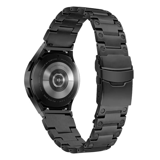 For Samsung Galaxy Watch 5 Active 40mm 44mm / Watch 5 Pro 45mm Watchband Replacement Stainless Steel Wrist Strap - Black