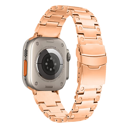 for Apple Watch Series 8 / 7 41mm / 6 / 5 / 4 / SE (2020) / SE (2022) 40mm / 3 / 2 / 1 38mm Watch Strap Replacement Stainless Steel Watch Band - Rose Gold